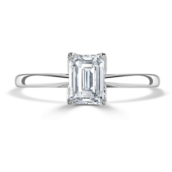 Emerald-Cut Lab-Grown Diamond Solitaire Ring in Platinum (1ct)