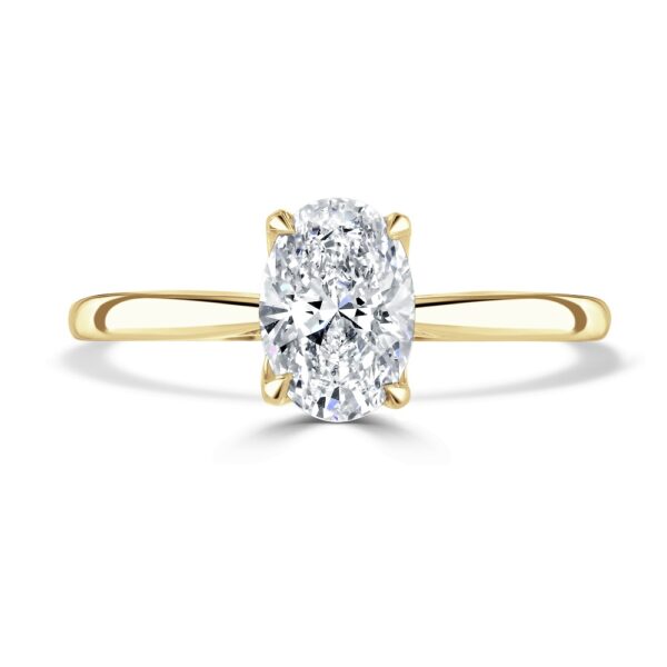 Oval-Cut Lab-Grown Diamond Solitaire Ring with Talon Claw Setting in 18ct Gold (1.06cts)