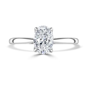 Oval-Cut Lab-Grown Diamond Solitaire Ring with Talon Claw Setting in Platinum (0.52cts)