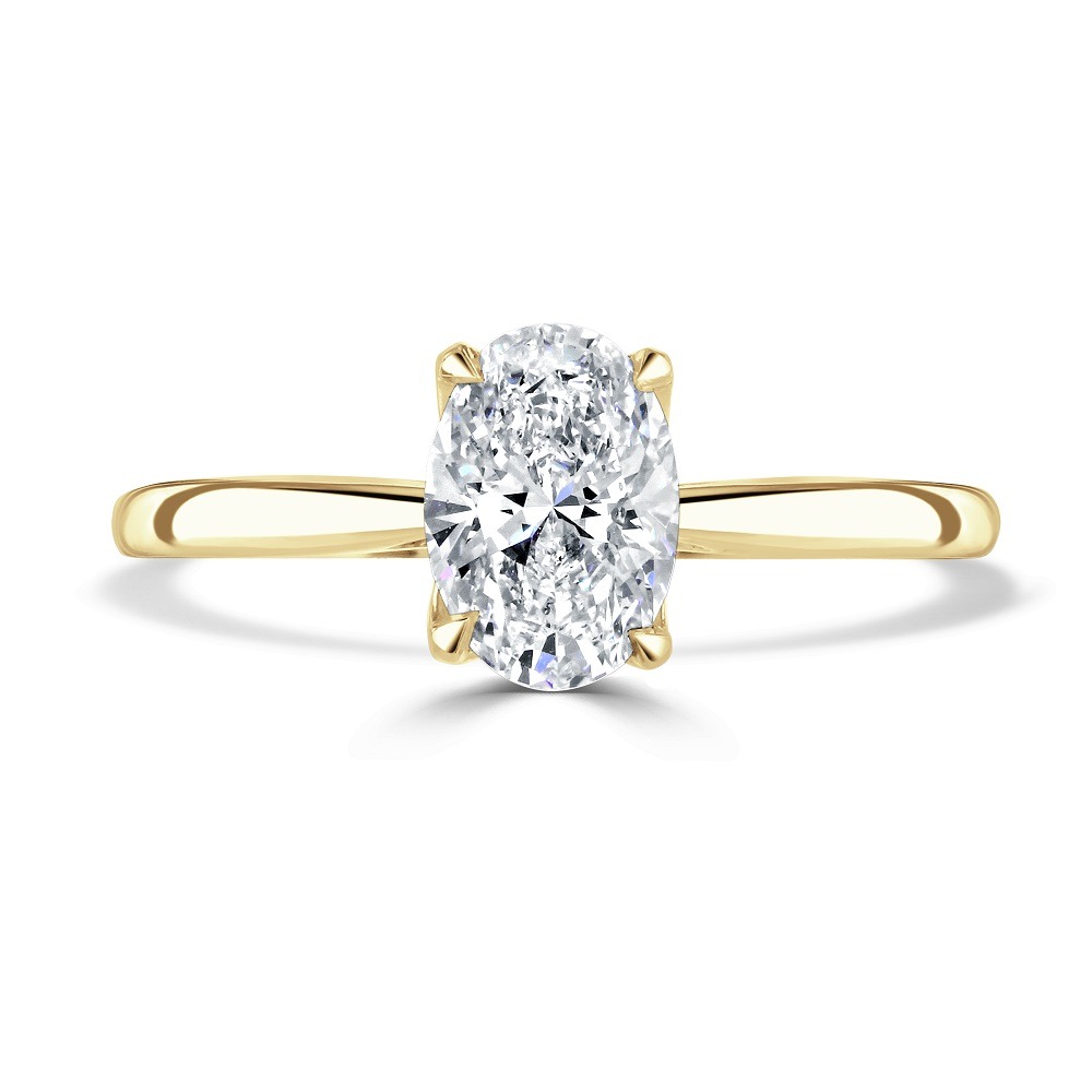 18K white gold full eternity engagement ring with claw-set diamonds. |  Suarez