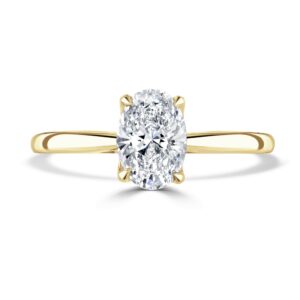 Oval-Cut Lab-Grown Diamond Solitaire Ring with Talon Claw Setting in 18ct Gold (2.13cts)